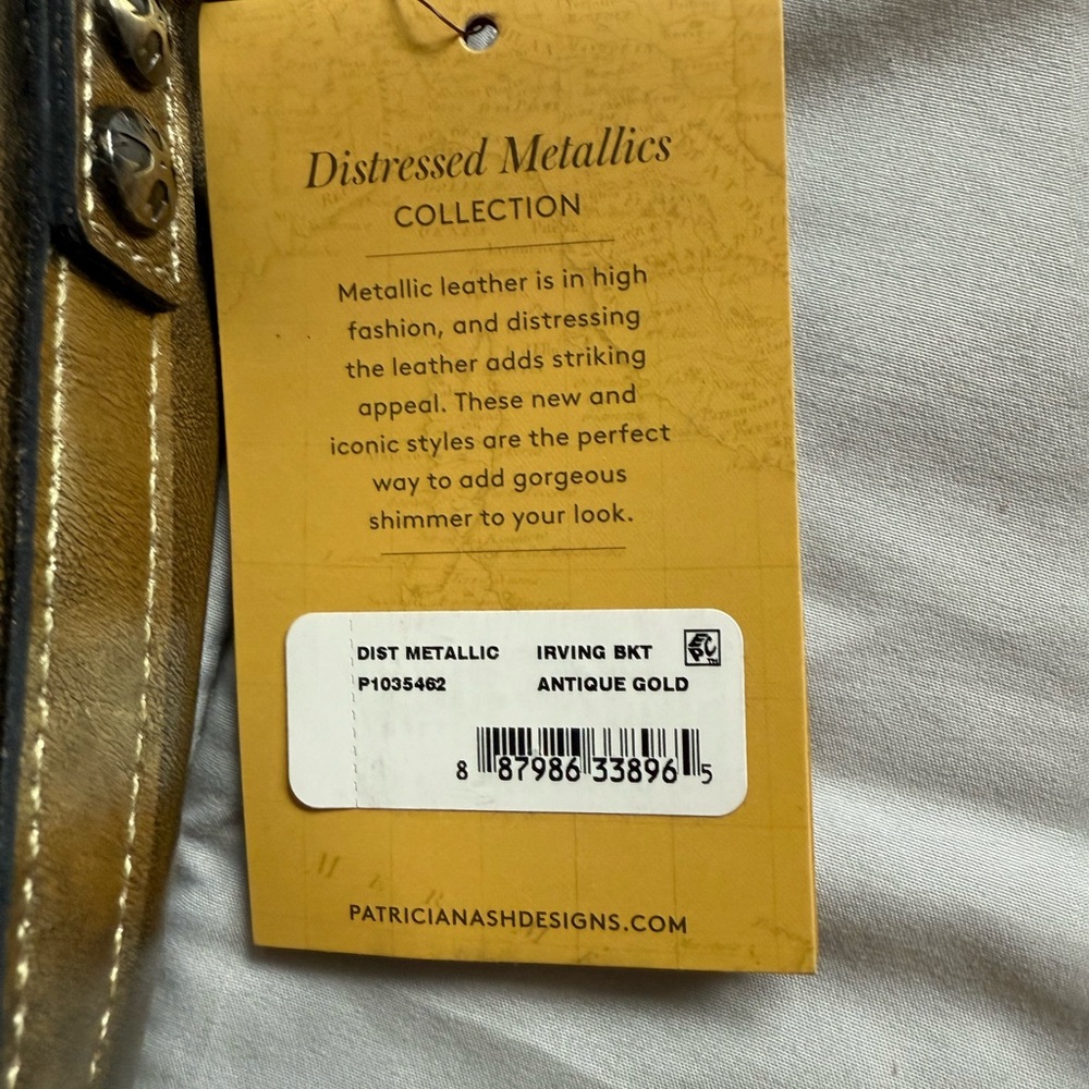 NWT Patricia Nash Metallic Gold Shoulder Bag - Picture 6 of 8